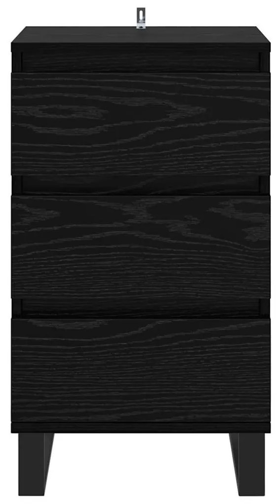 Széf fiókkal Musta tammi Faanyag