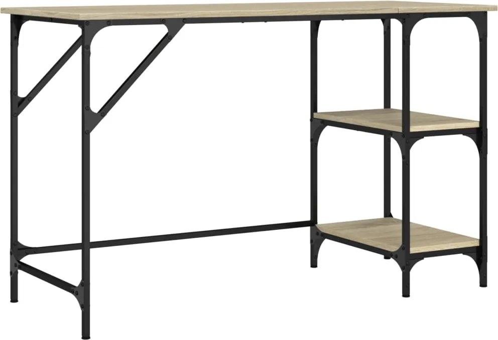 vidaXL sonoma tölgy színű fém és szerelt fa íróasztal 120 x 50 x 75 cm