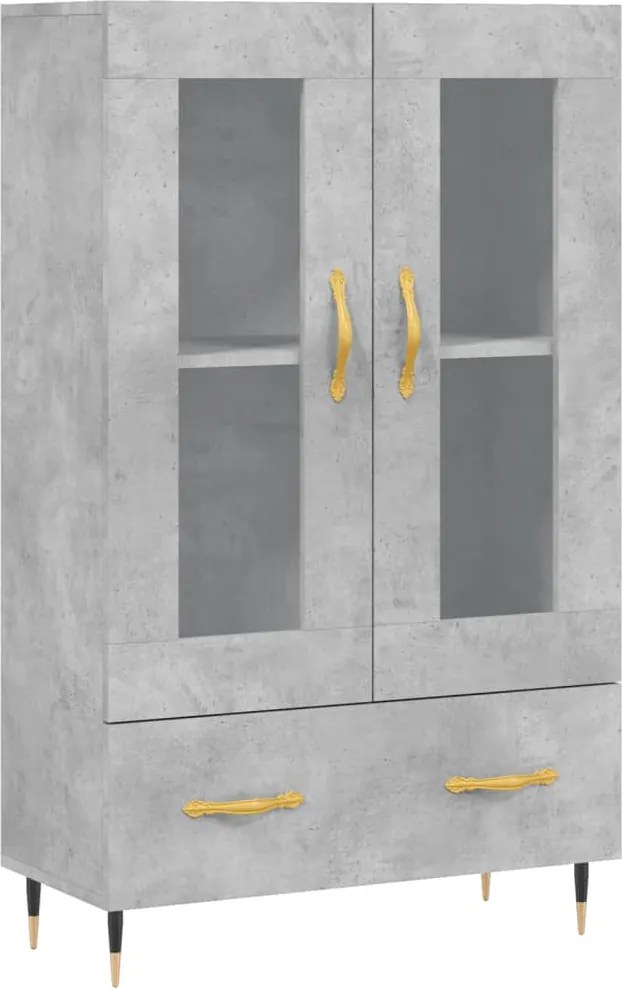 vidaXL betonszürke szerelt fa magasszekrény 69,5 x 31 x 115 cm