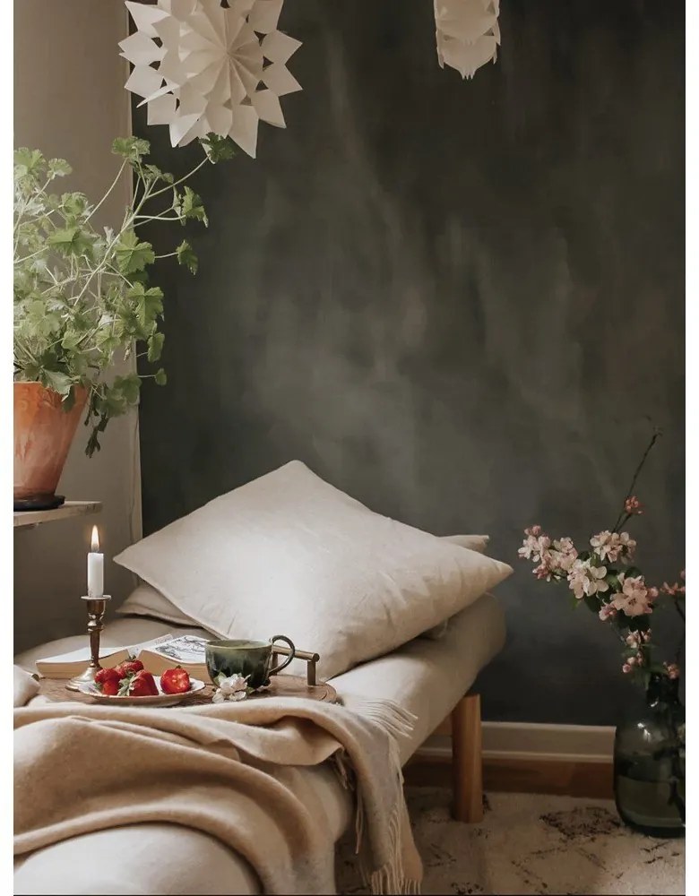 Pace bézs len kanapé 200 cm - Karup Design