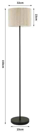 Brilagi - Állólámpa NORDIC WAVE 1xE27/15W/230V lenvászon/fekete