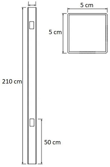 Fém kerítésoszlop 210cm VKO210