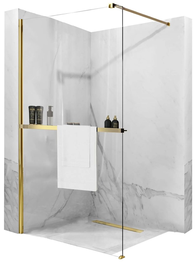 Zuhanyfal Rea Aero Gold N 90 Walk In + EVO