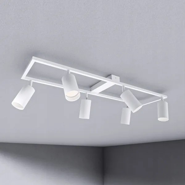 6 foglalatos GU10 spotlámpatest, max. 30 W/izzó, 230 V, fehér