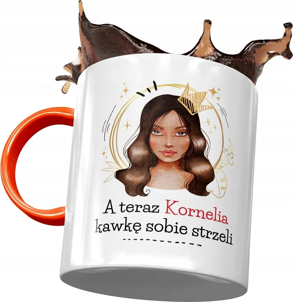 Narancssárga Bögre Kornéliának Ajándék Nyomtatott Fotóval