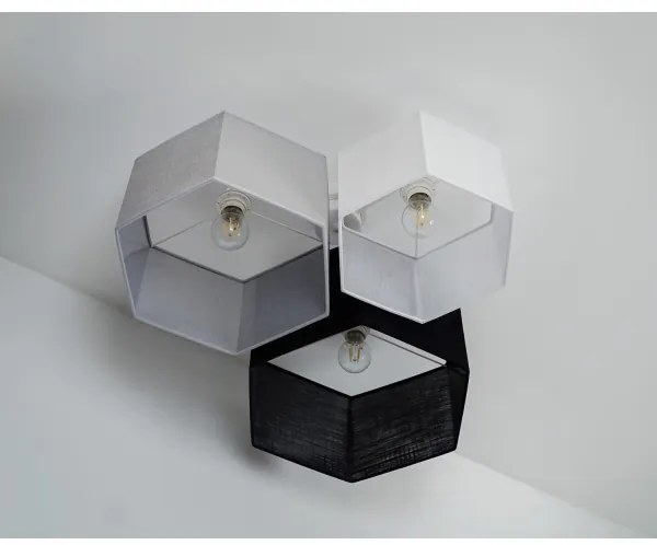 Duolla - Felületre szerelhető csillár ROLLER TRIO HEX 3xE27/15W/230V fekete/szürke/fehér