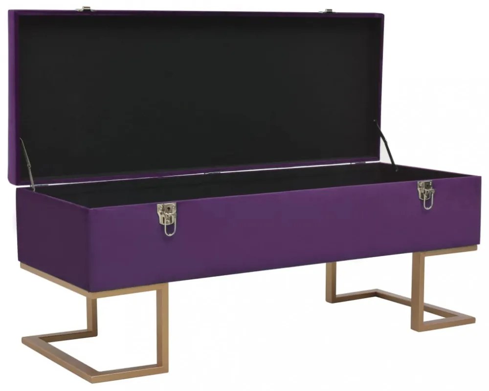 lila bársonypad tárolórekesszel 105 cm