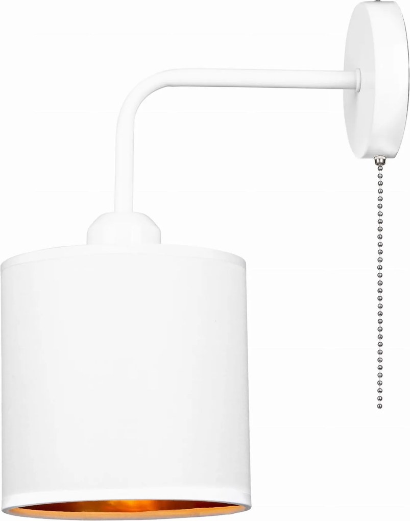 Oro fehér láncos fali lámpa lámpabúrával