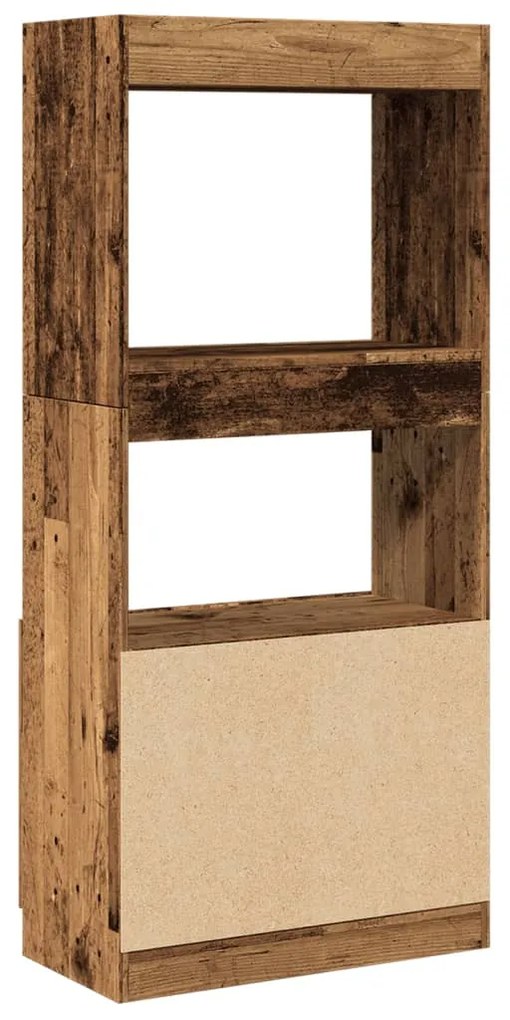 antik fa színű szerelt fa magasszekrény 63 x 33 x 140 cm