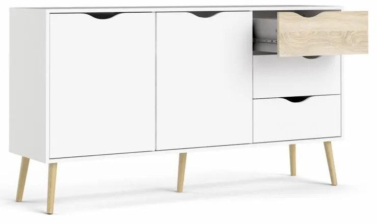 Fehér komód OSLO 75381 3 fiókkal
