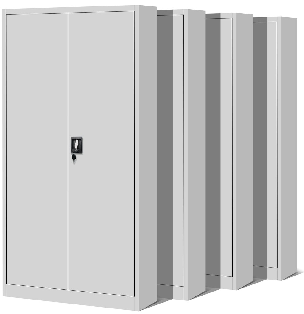 Set 4x fém iratszekrény JAN H, 900 x 1950 x 400 mm, szürke