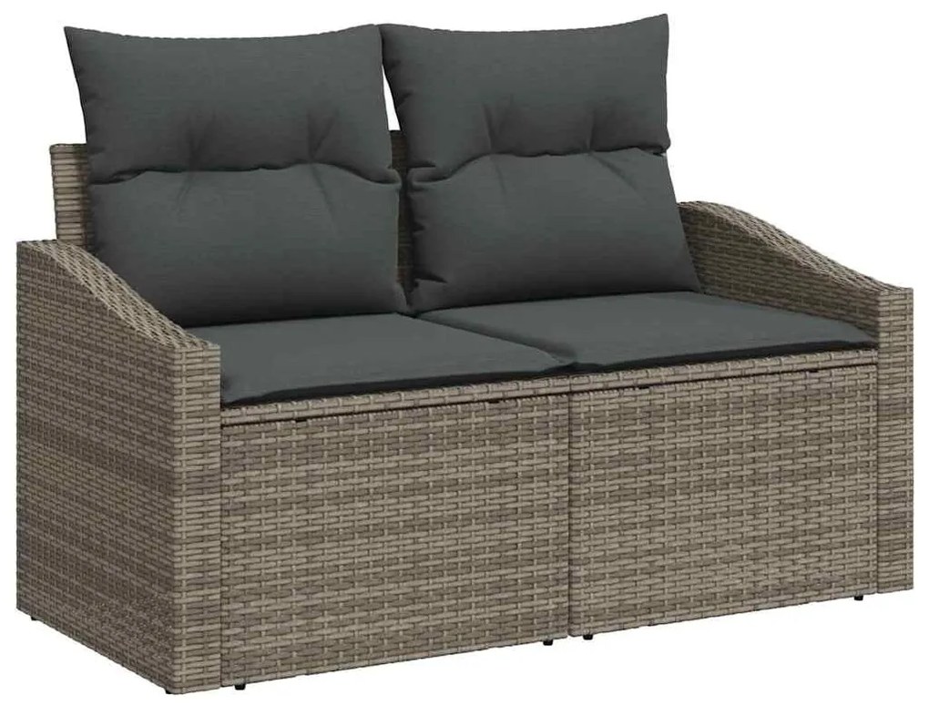 Kerti Kanapé Szett 7 pcs Szürke polirattan
