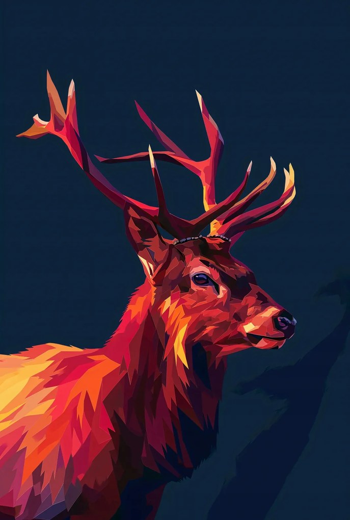 Poszter 68x101cm Szarvas a geometriában