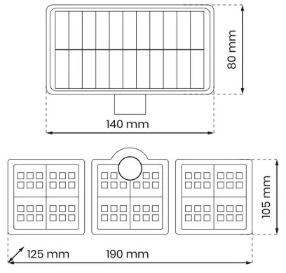 LED Napelemes reflektor mozgásérzékelővel LED/20W/3,7V 1200 mAh IP44 + távirányító