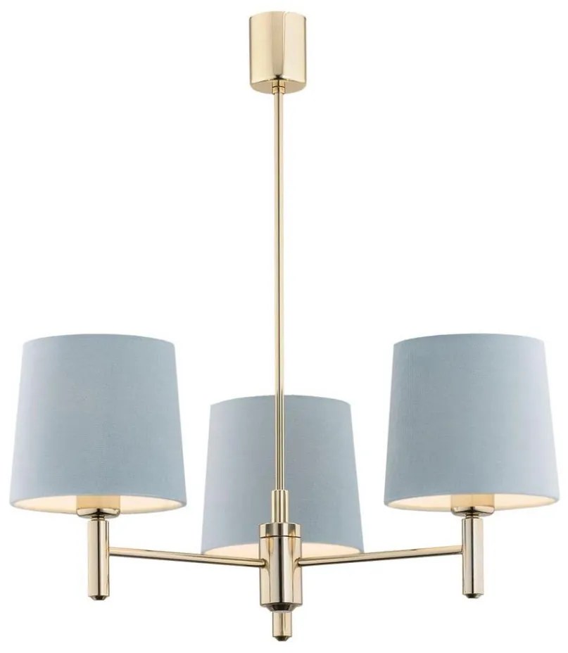 Argon 1484 - Csillár rúdon PONTE 3xE27/15W/230V kék/sárgaréz