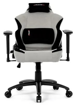 Gamer szék hintamechanikával, ezüst szövetkárpittal. KA-F12 SIL2