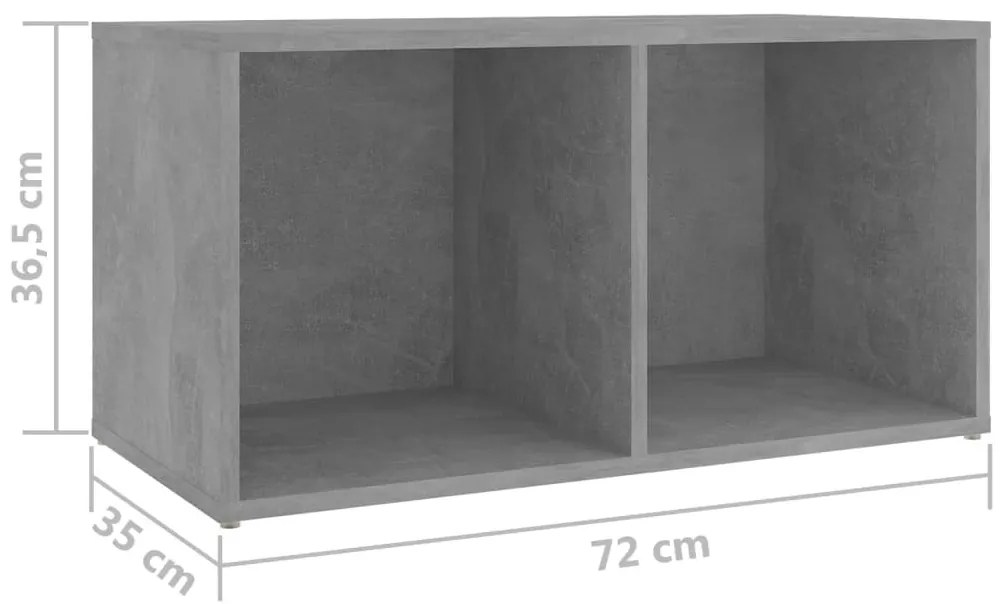 4 db betonszürke szerelt fa TV-szekrény 72 x 35 x 36,5 cm