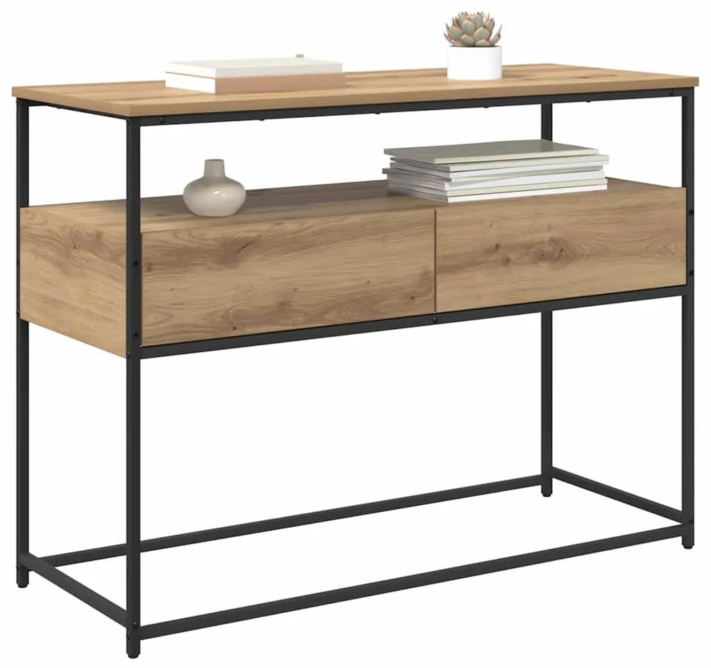 Konzolasztal fiókkal Artisan tölgy 100 x 40 x 75 cm Faanyag