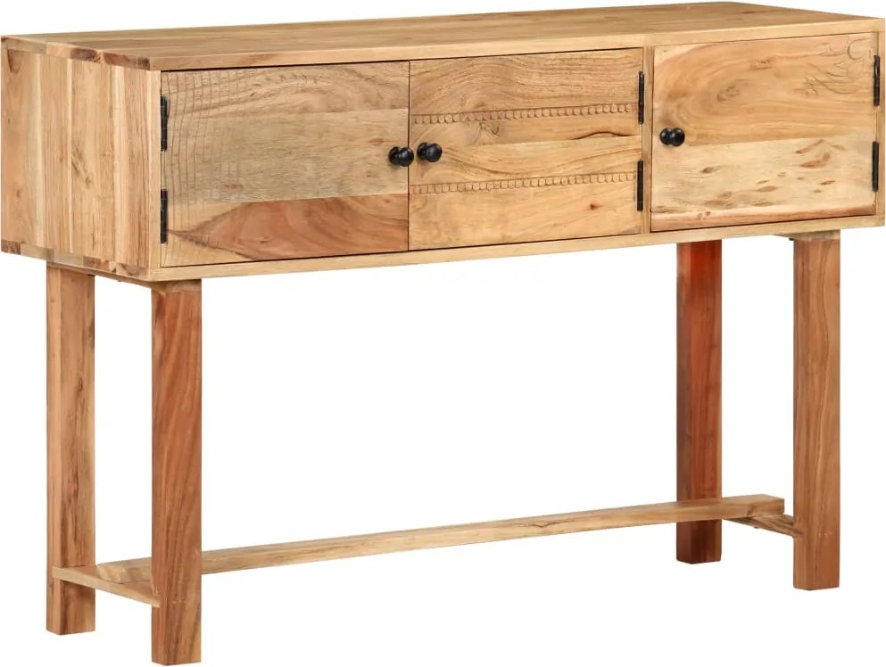 vidaXL tömör akácfa tálalószekrény 115 x 35 x 75 cm