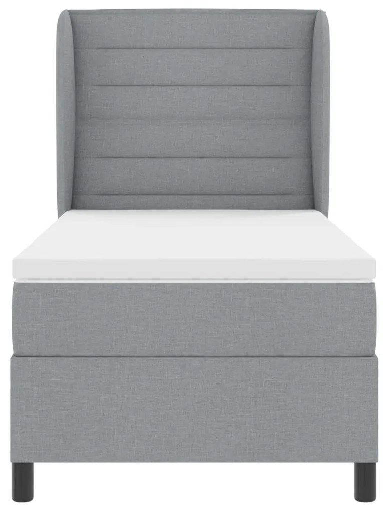 Boxspring Ágy Matrac Közepes Szürke színben, 80x200 cm, Szövet