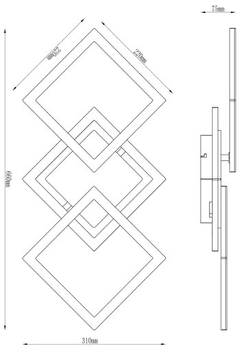 Globo 67280-30 - LED Felületre szerelhető csillár KERRY LED/30W/230V