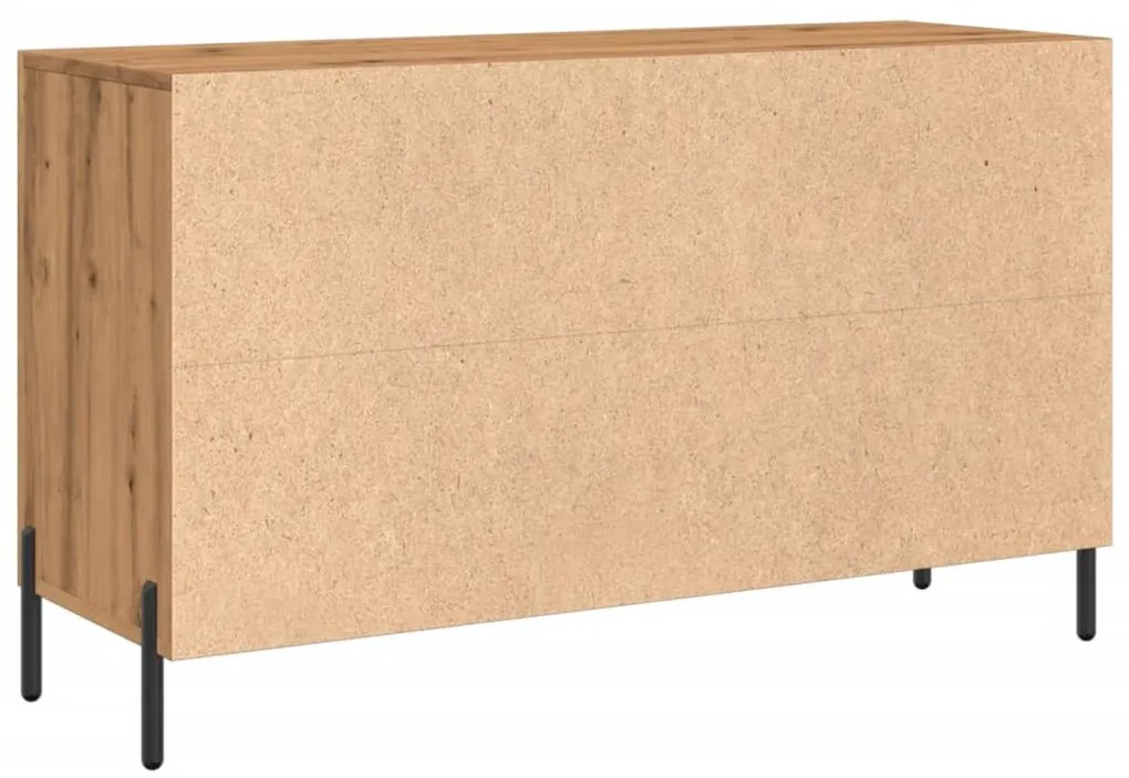 kézműves tölgy színű szerelt fa tálalószekrény 100 x 36 x 60 cm