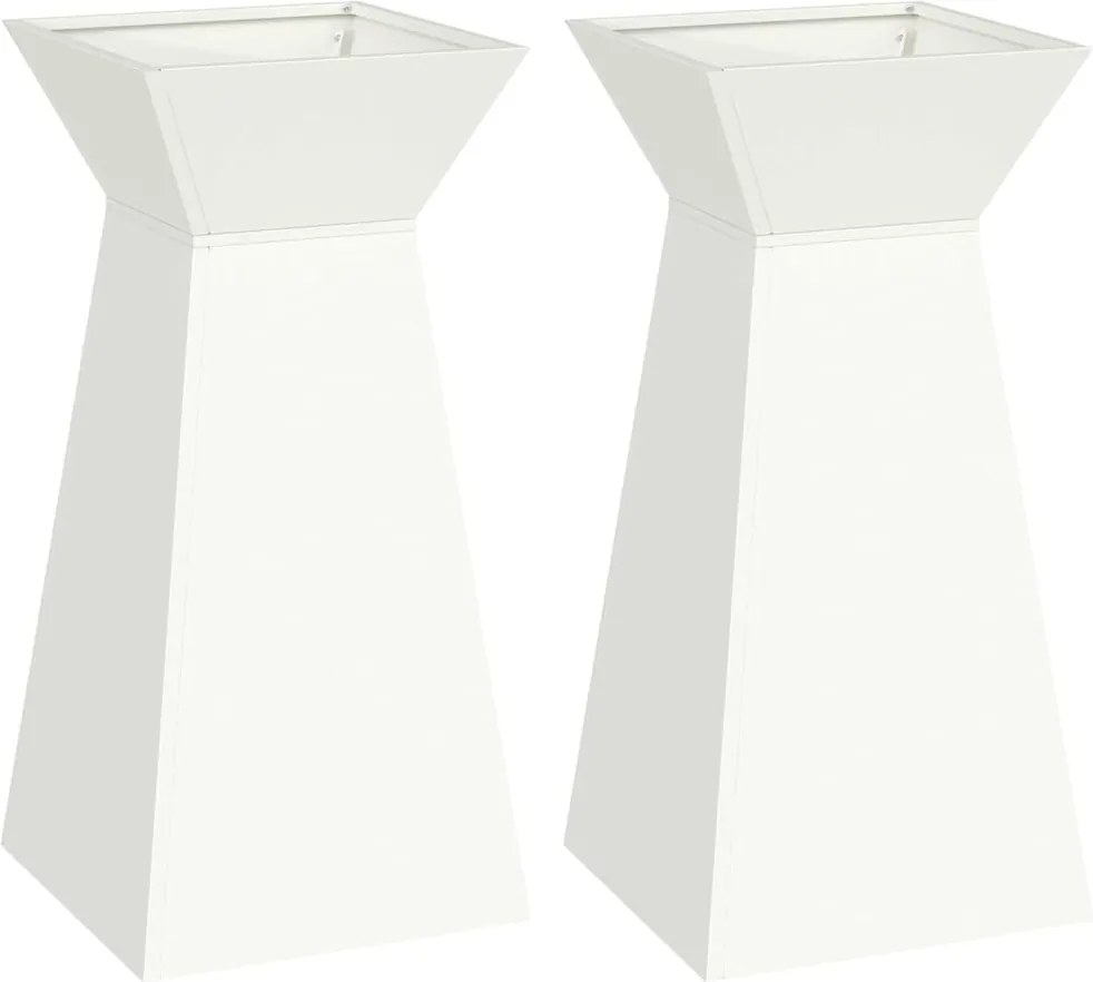 vidaXL Pillér Ültető 2 pcs Fehér 35 x 35 x 73 cm