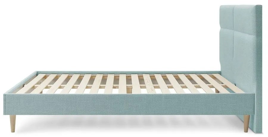 Türkiz kárpitozott franciaágy ágyráccsal 160x200 cm Elyna – Bobochic Paris