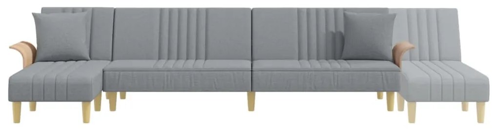 vidaXL világosszürke L-alakú szövet kanapéágy 279x140x70 cm