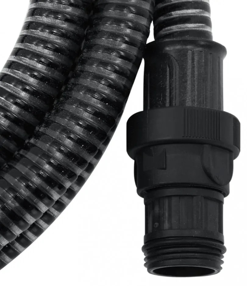 fekete PVC szívótömlő PVC csatlakozókkal 1 7 m&quot;