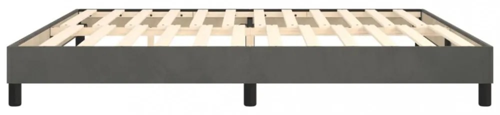 sötétszürke bársony rugós ágykeret 200 x 200 cm