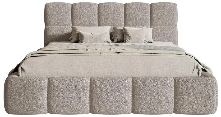 Franciaágy 140 cm Cirsten 140B (ágyráccsal) (világosszürke). 1099526