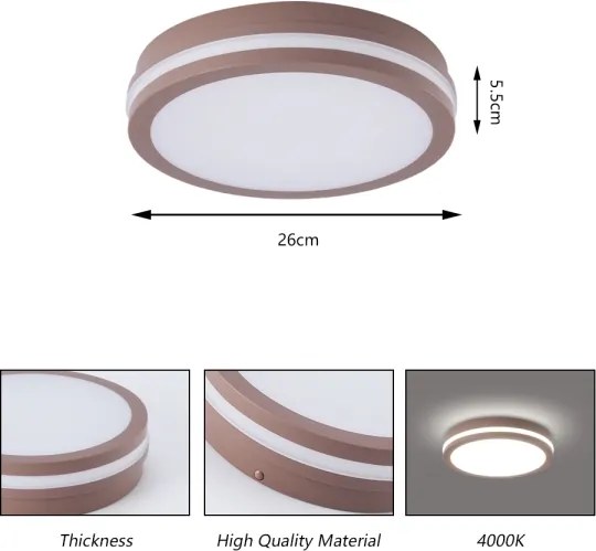 Brilagi - BENE LED kültéri mennyezeti lámpatest LED/24W/230V átm. 26 cm barna IP54