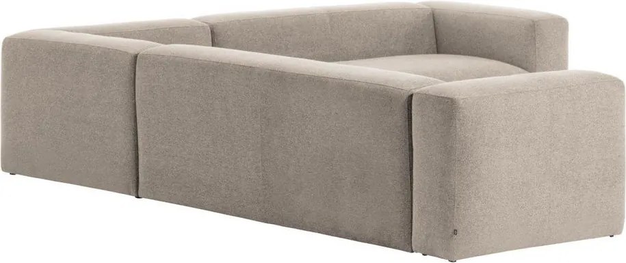 Bézs zsenília sarokkanapé Blok – Kave Home