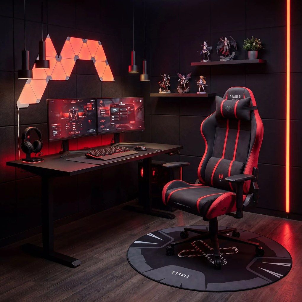 Gamer szék szövet King Size, fekete-piros: Diablo X-One 2.0 Bloody Mary