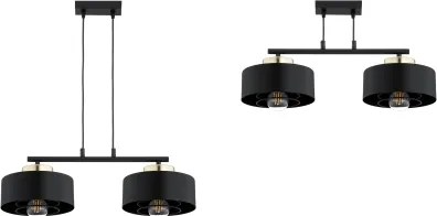 Brilagi - Kábelen függő csillár SPRING 2xE27/60W/230V fekete/arany