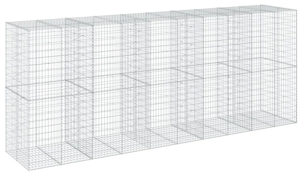 horganyzott vas gabion kosár fedéllel 500 x 100 x 200 cm