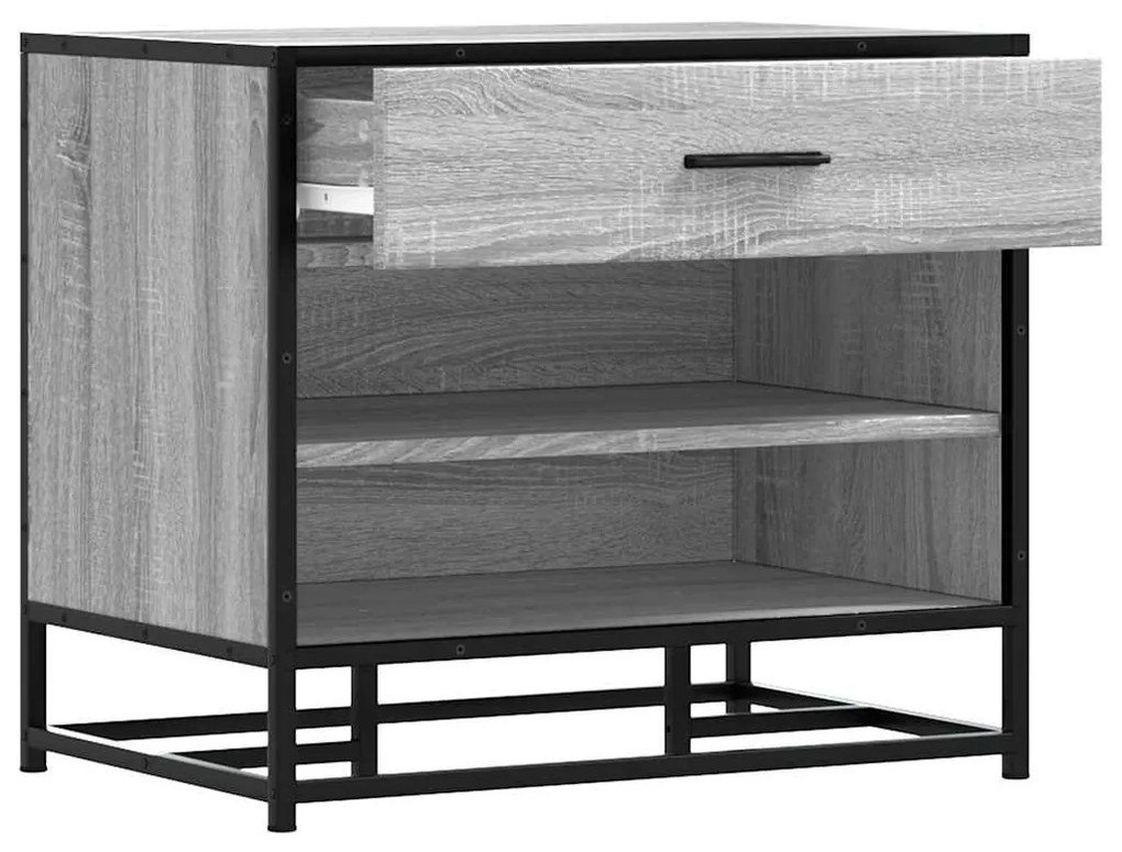 cipőpad szürke Sonoma 60x40x53,5 cm Gépi fa és fém