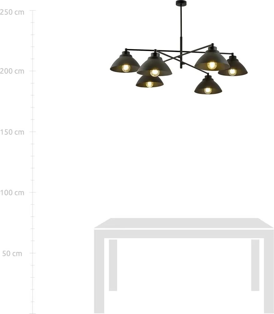 Emibig modern mennyezeti lámpa maverick fehér fekete emi1211/6