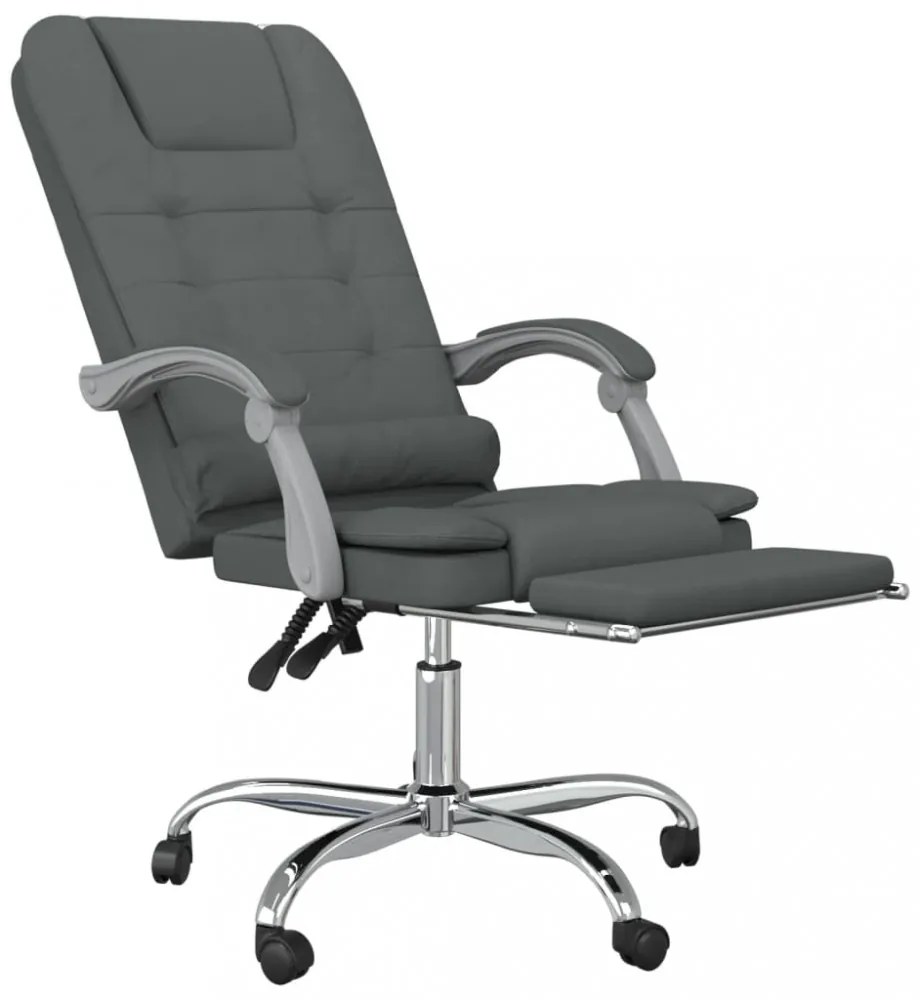 vidaXL sötétszürke szövet dönthető masszázsfotel