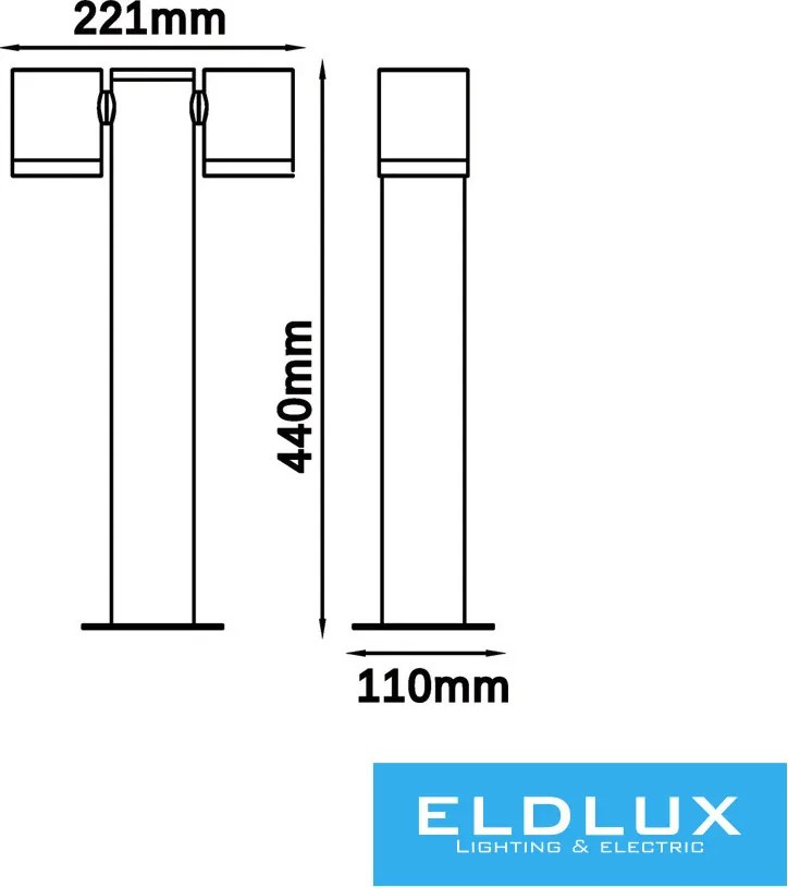 ELDLUX 539PB-B440-G Modern Kültéri Állólámpa IP44