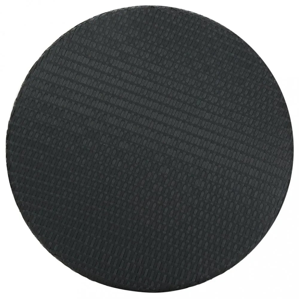 fekete polyrattan kerti asztal 75,5 x 106 cm