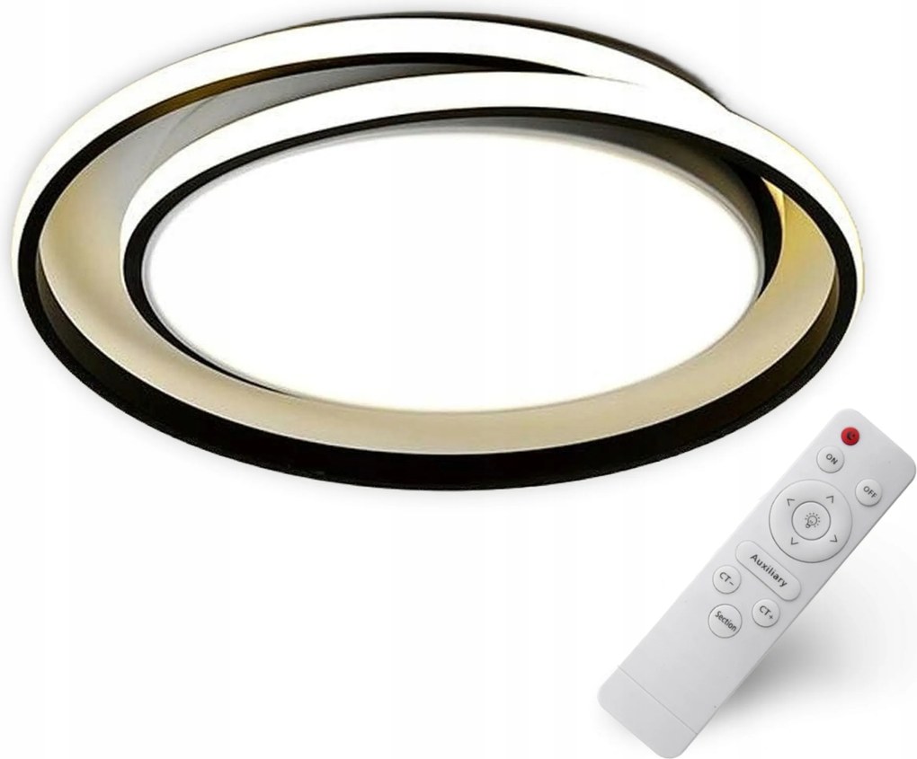 Led Lámpa Kerek Fekete Plafon 54CM 3 Szín Energiatakarékos Kerek