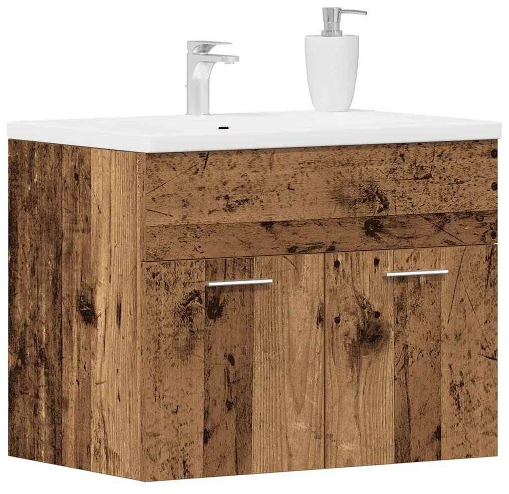 antik fa szerelt fa mosdószekrény 60x38,5x46 cm