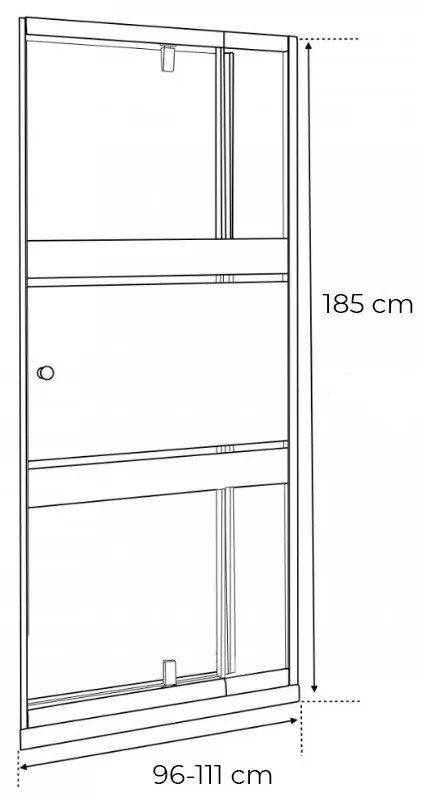 Flexi-S állítható zuhanyajtó 96-111x185 cm fekete