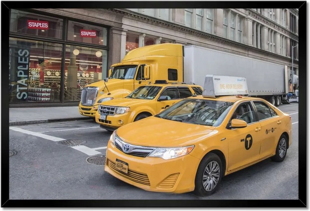 Poszterek keretben 60x40 Sárga járművek New York