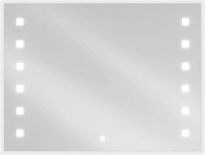 Mexen Ner világított fürdőszobai tükör 80 x 60 cm, LED 6000K, páramentes - 9809-080-060-611-00