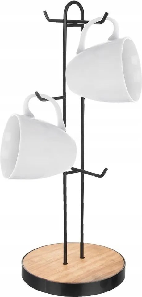 Bögretartó állvány Csészetartó Konyhai rendszerező Fém Fekete