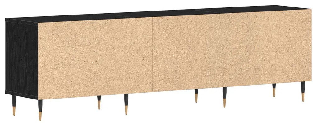 vidaXL TV szekrény fiókkal Fekete tölgy 150 x 30 x 44,5 cm Faanyag