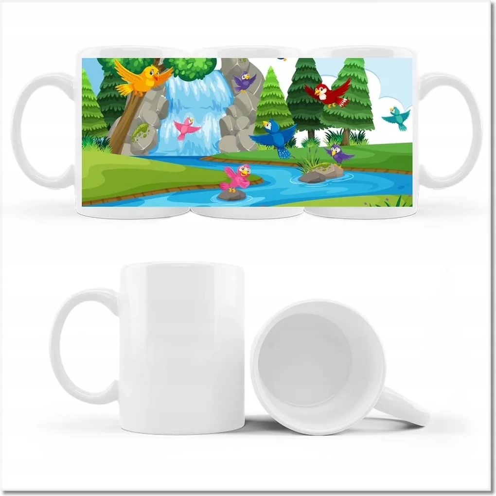 Állatos fényképes bögre Vízesés